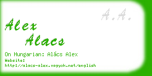 alex alacs business card